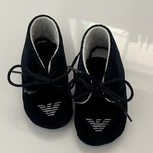 Baby Armani velvet baby pre-walker shoes Sz 19